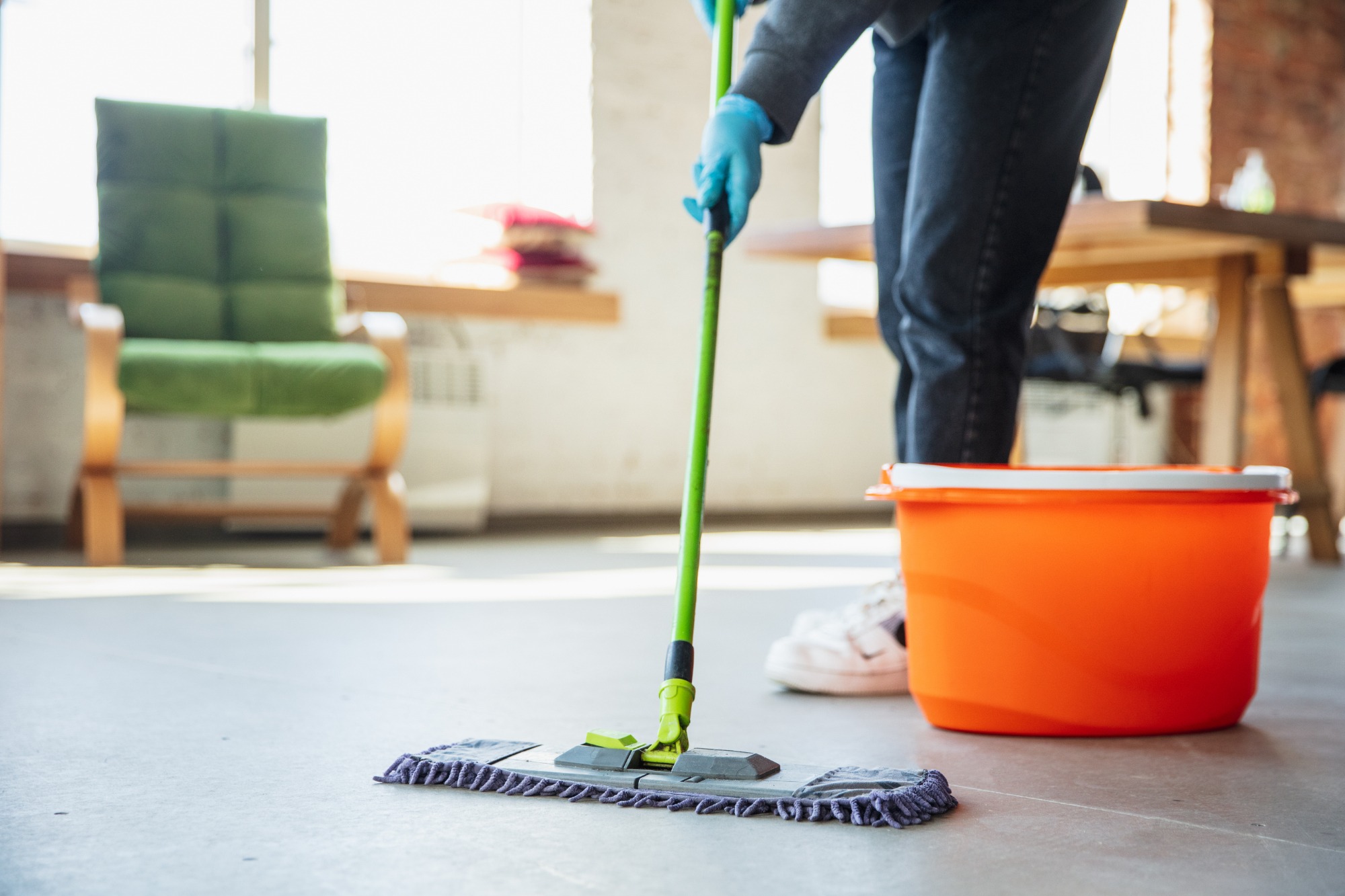Cleaning the floors