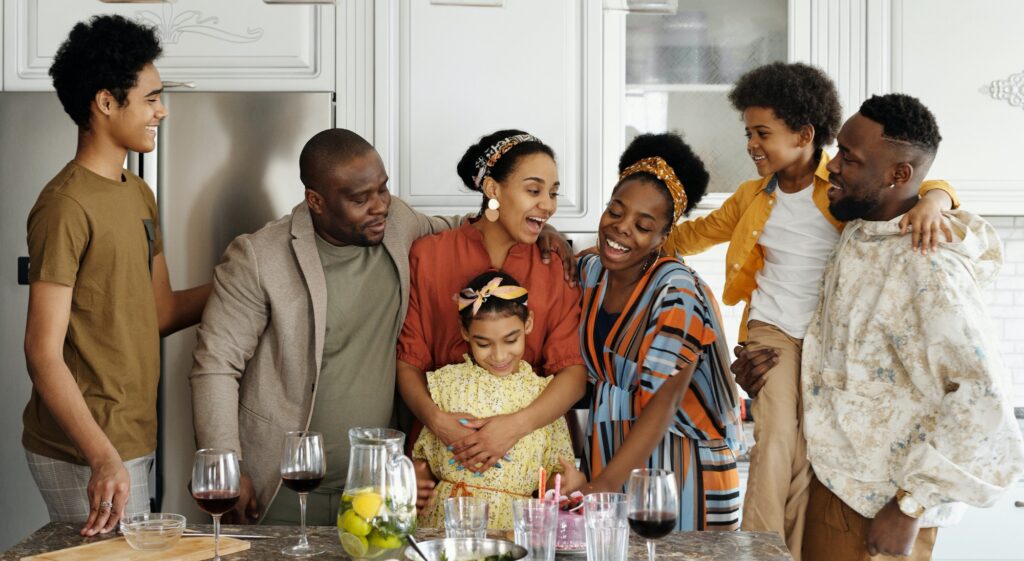 Family in the kitchen, after being by Tidy Bird Cleaning, the best home cleaners in Burlington