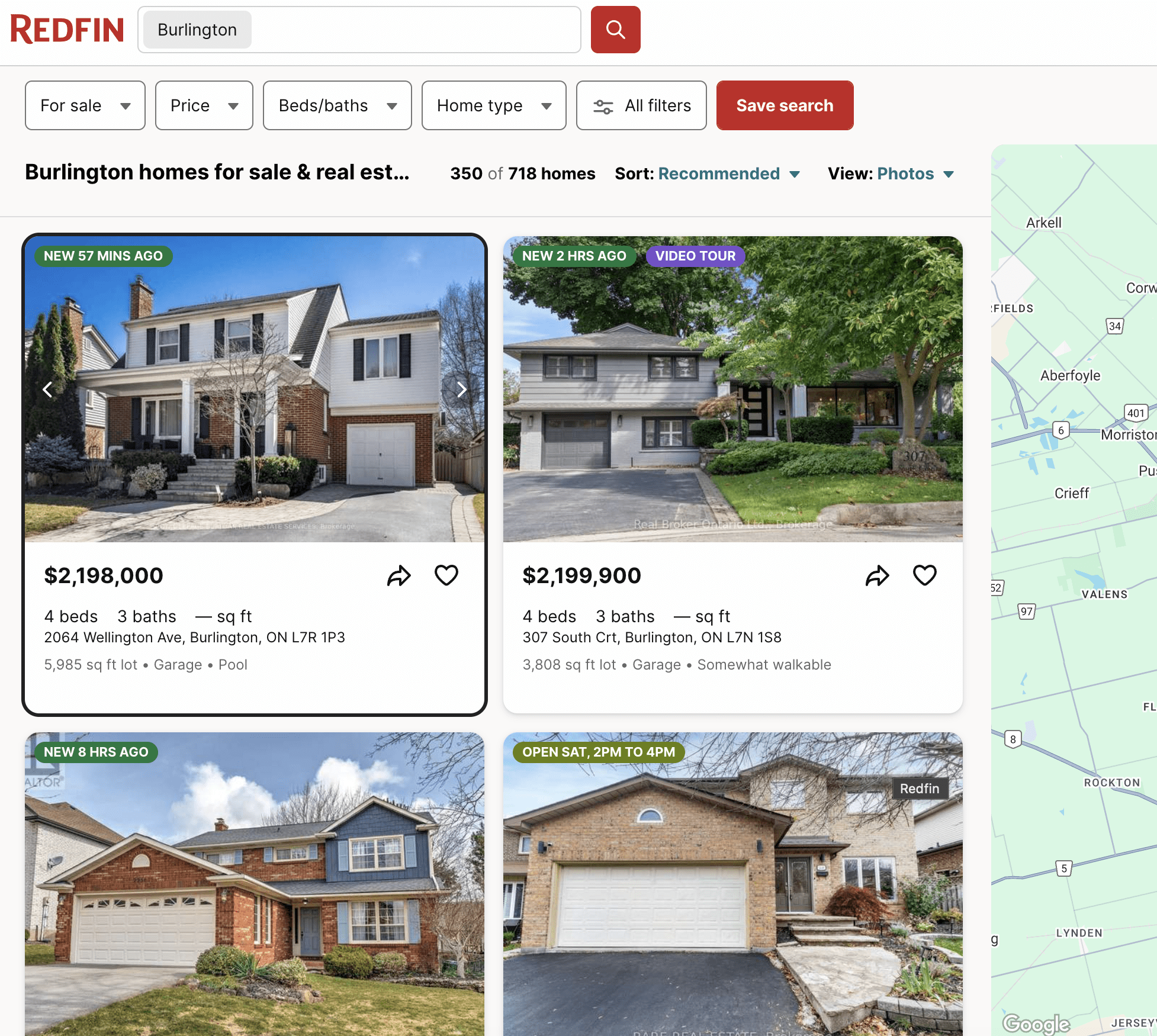 Redfin screenshot of Burlington, On - Tidy Bird CLeaning blog