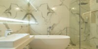 clean bathroom thanks to tidybirdcleaning, burlington's best house cleaning company